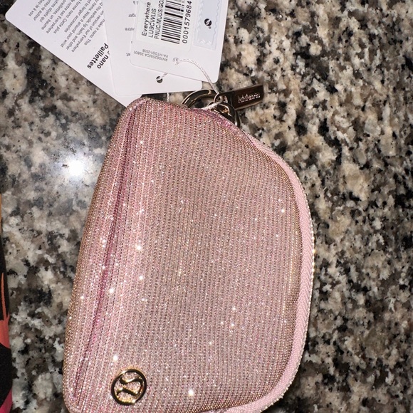 Lululemon wristlet Sparkling Pink Coin Pouch with Gold Accent - Picture 3 of 11